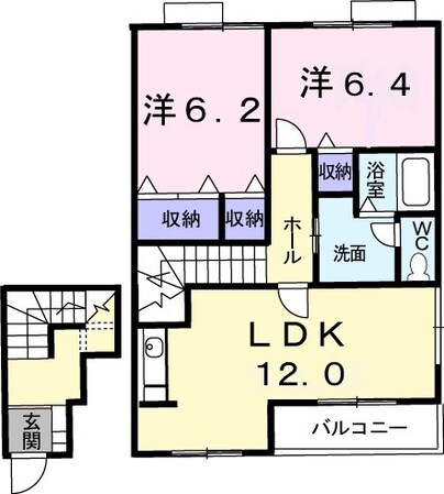 ハーモニーコーポ・２１　Ｂの物件間取画像